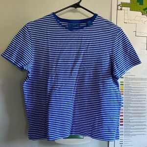 Karen Scott Blue and White Striped Tee